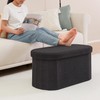 B FSOBEIIALEO Ottoman with Storage for Living Room, Sherpa Folding