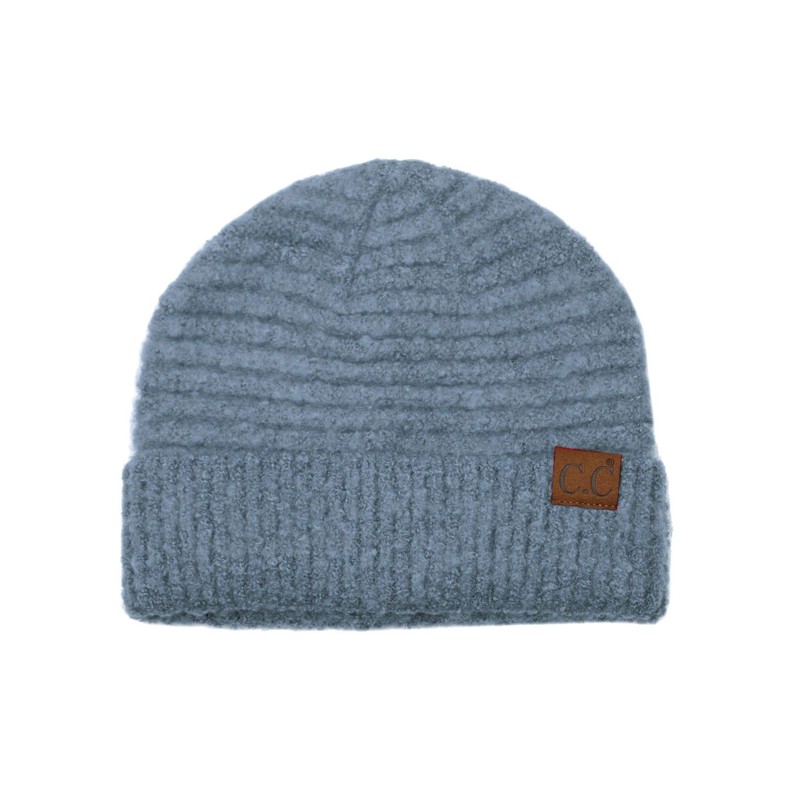 C.C Gorro unisex de color sólido cálido con diseño de