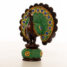 Wooden Dancing Peacock Traditional Indian Rajasthani Home Decoration Table Décor Showpiece & Gifting (Design-2)