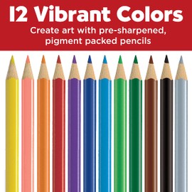 Faber-Castell Triangular Colored EcoPencils - 12 Pack Colored Pencils for Kids, Pre-Sharpened Coloring Pencils