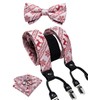 DiBanGu Men's Christmas Suspender and Bow Tie Set Red Snowflakes