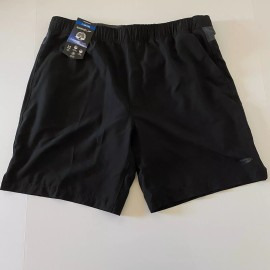Speedo Men Large Shorts 34 36 Black Techvolley Comfort Liner UPF 50+ Solid New