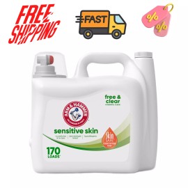 ARM & HAMMER Sensitive Skin Free Clear, 170 Loads Liquid Laundry Detergent, 170