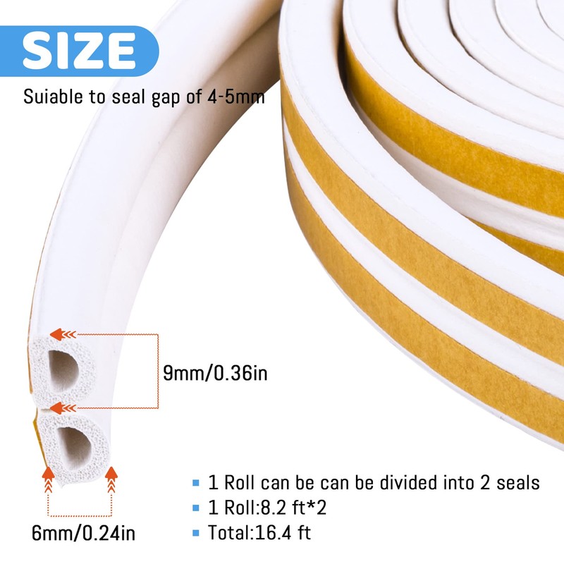 CloudBuyer Door Weather Stripping, Soundproof Insulation Seal Strip for Windows