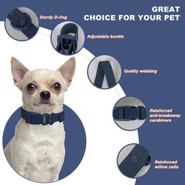 FEimaX Waterproof Dog Collar with Adjustable and Stinkproof，Dog Collars Easy to Clean for Large Medium Small Dogs，Pet Collars Soft Comfortable Without Neck Strain (Large, Dark Blue)