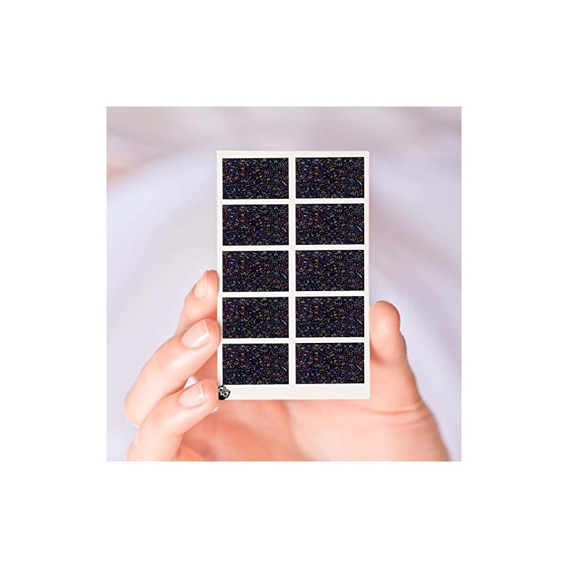 Retro 80's Geometric Small Pattern Clear Water-Slide Nail Designs