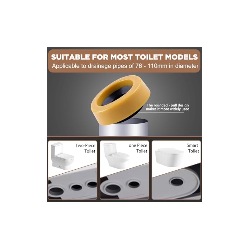 2-Pack Extra Thick Toilet Wax Ring Replacement Kit with 304