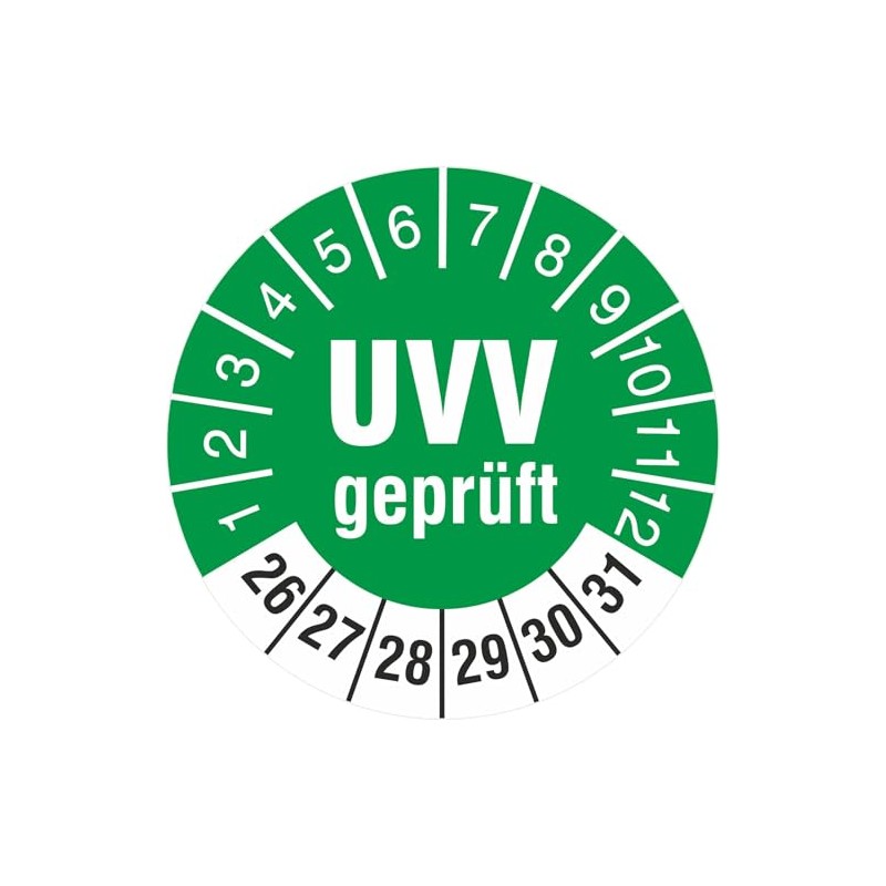 Pack of 100 UVV Tested Test Labels Test Badges Vehicle