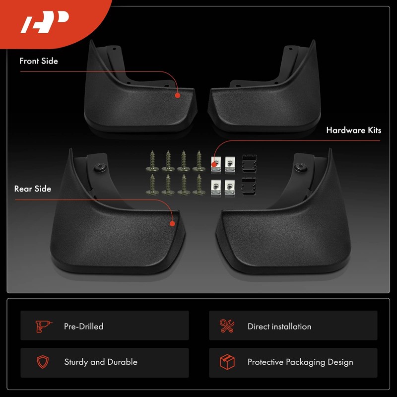 A-Premium Set of 4PCS Mud Flaps Splash Guards Mudflaps Mudguards