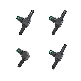 JNNJ 4 Pieces Fuel Injector Return Connector, Common Rail Diesel Injector Leak Off Pipe Return Connectors, Fuel Return Line Injector Connector Fits for Diesel, for Air Water Gas Fuel Oil Pipe