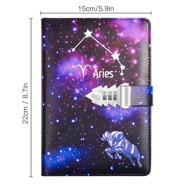 ARRLSDB A5 Creative Password Lock Journal PU Leather Combination Lock
