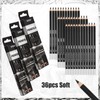 Geyoga 36 Pcs Professional Charcoal Pencils Soft, Medium and Hard