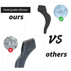 16 Pairs Eyeglasses Ear Grip Ear Hooks, Anti-Slip Holder Eyeglasses Stoppers Temple Tips Sleeve Retainer Eyewear Retainers Spectacle Stay For Eyeglasses, Sunglasses, Reading Glasses (Black)