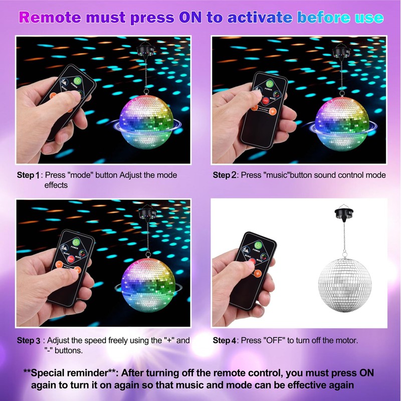 Rotating Disco Ball Motor,Light Up Disco Ball Spinner,6-12RPM Adjustable Spend