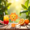 Orange Sun Straw Cover Cap Reusable Silicone Straw Toppers Drinking