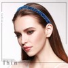 Firuilo Beaded Headbands Navy Blue Thin Hairbands Holiday Party Hair