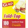 Glad Sandwich Bags, Fold Top, 180 bags