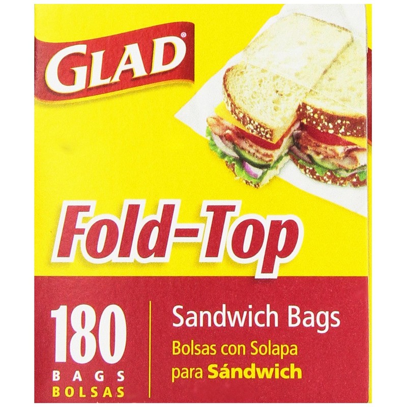 Glad Sandwich Bags, Fold Top, 180 bags