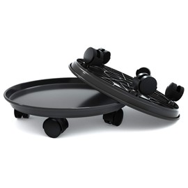 Coadura Plant Caddy with Wheels 15.5 Inch - 2 Pack Plant Caddy on Wheels Heavy Duty,Plant Dolly Plant Tray with Wheels Planter Caddies Indoor/Outdoor, Black