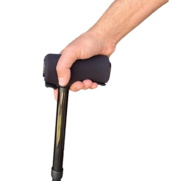 Cane Pad by Crutcheze Premium USA Made Comfort Pad for Walking Canes - Cane Handle Cushion for T-Handle Canees -Accessories for Canes Seniors - Mobility Accessory (Black)