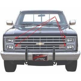 COUNTERPART AUTOMOTIVE 1985 1986 1987 CHEVY GMC TRUCK VERTICAL GRILL TRIM W DUAL LAMPS 81-8225-L & U*