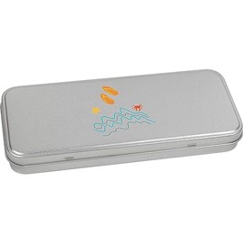 'At the beach' Metal Hinged Stationery Tin/Storage Box (TT00211096)