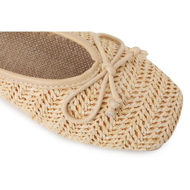 Mikitutu Women’s Flat Shoes Round Toe Slip for Beach Knit
