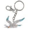 Aqua79 Seagull Keychain - Silver 3D Sparkling Charm Rhinestones Fashionable