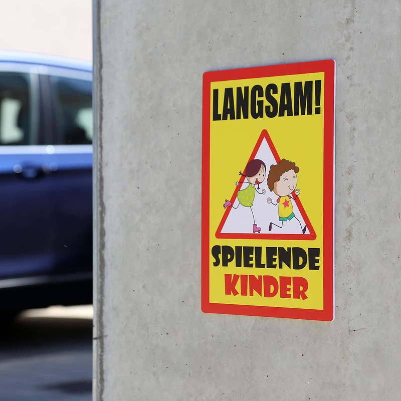 3 Stück Langsam ! spielende KINDER Schild 20 x 30