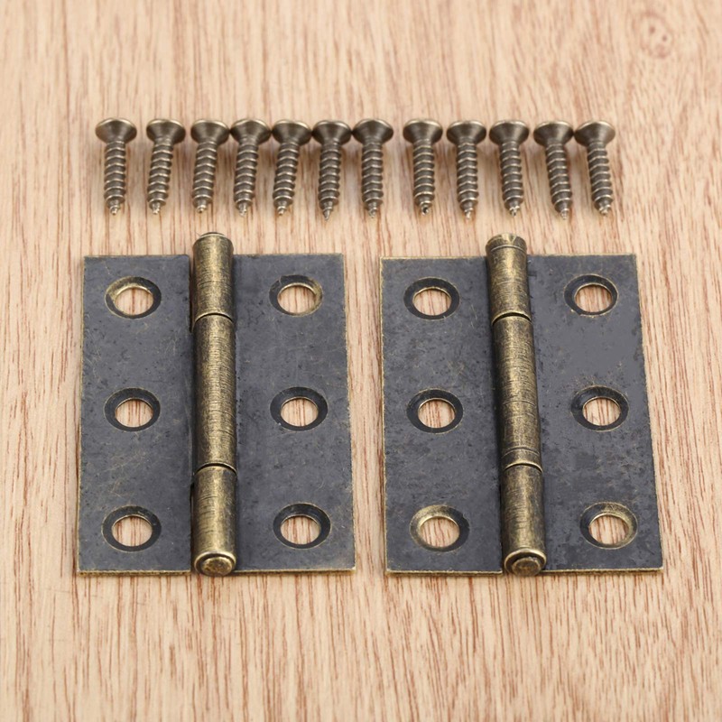 2 Pcs Hinges Retro Butt Hinges Antique Hinges Bronze with