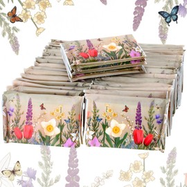 PerKoop 100 Packs Retro Flower Travel Size Tissues Pocket Facial Tissues Bulk 3 Ply Slim Tissues Disposable Wallet Size Wedding Tissues for Travel Wedding Party Supplies, 1000 Sheets