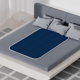 Ultra-Absorbent Washable Waterproof Bed Pads 36"X72" Reusable, Leakproof Incontinence Bed Pads for Adults, Babies & Pets , Waterproof Bed Wetting Pads & Intimacy Blanket(Blue)