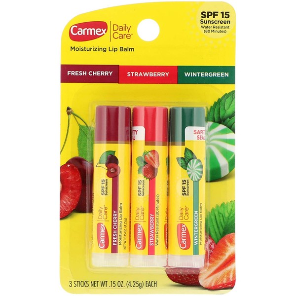 Carmex Daily Care Lip Balm Variety 0.15 oz Pack of 3 (Stick in Blister Pack)