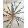 Biodegradable 100 Paper Drinking Straws, Striped Multi-Colour Pack, Party and