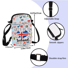 ZJXHPO New Iceland Trip Cross Body Bag New Iceland Vacation Travel Journal Messenger Bag Souvenir Gift (Iceland CB)