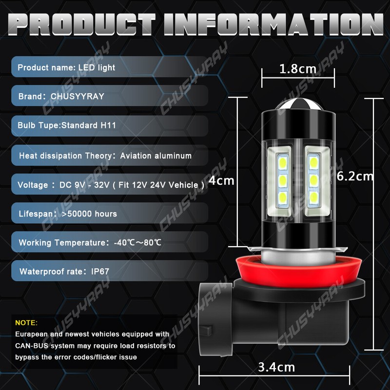 CHUSYYRAY For Toyota Tacoma 2016-2020 - 6x LED Headlight High