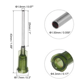 QUARKZMAN Industrial Blunt Dispensing Tip with Luer Lock for Liquid Glue Gun, 14G 1", 40 Pieces Olive
