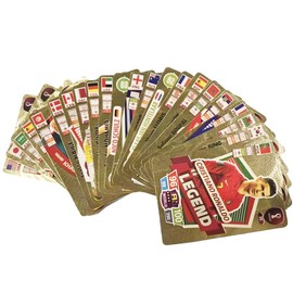 Rcxnm World Football Stars Trading Cards Pack of 55 Card Game (Gold)