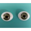 DOLL EYES - GLASS FLAT OVAL - 12MM - GREEN