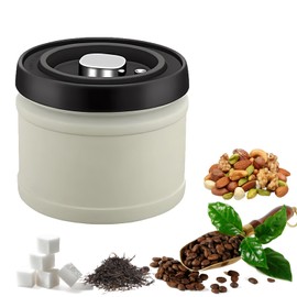 Recipiente de Café Sellado de Acero Inoxidable,Bote de Café al Vacío Tipo Empuje,Contenedores de Café Sellados,Accesorios de Café para Café Molido... 