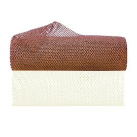 African Net Sponge, African Exfoliating Net Sponge with Knots for Bath, Body Scrubber, Removing Deadskin (80 x 30 cm, White & Brown)