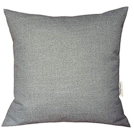 TangDepot Blend Linen Handmade Solid Decorative Throw Pillow Covers/Pillow Shams, Thick and Soft European Throw Pillow Covers, Indoor/Outdoor Cushion Covers - (26"x26", Stone Grey)