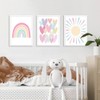 Children's Room Pictures, Rainbow Hearts, Boho Wall Poster, Picture Set