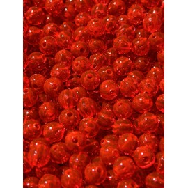 Round Plastic Fishing Beads 4mm, 6mm, 8mm Beads for Fishing Baits & Lures 100-1000 Pack Both Freshwater & Saltwater Hard Plastic Beads for Fishing Spinner Rigs Made in USA (Red 500 Pack, 8mm)