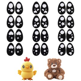NBEADS 120 Pairs 6 Styles Felt Eyes for Crafts, Teardrop-Shaped Sew on Plush Animals Making Felt Eyes Craft Puppet Mouths Large Crochet for DIY Crochet Animal Making Craft, Black