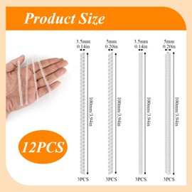 12Pcs Ring Adjuster for Loose Rings, Transparent Ring Size Adjuster for Loose Rings, Ring Size Adjuster Make Ring Smaller without Resizing, Ring Tightener for Loose Rings Invisible