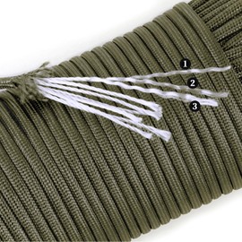 FISHLUND Paracord 550 lb, 7 Strand Type III Paracord Rope 50ft 4mm, Nylon Parachute Cord for Camping, Neon Orange
