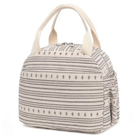 Restro Lunch Bag for Women, Cute Corduroy Adult Insulated Lunch Box, Reusable Large Capacity Lunch Tote Bags, Small Leakproof Cooler Food Containers for Work, Travel, Outdoor (Bohemia)