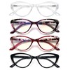 EYEURL Reading Glasses for Women 4-Pack Cat Eye Blue Light
