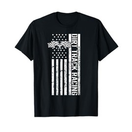 Dirt Track Racing USA Flag American Motocross Stock Car Race T-Shirt